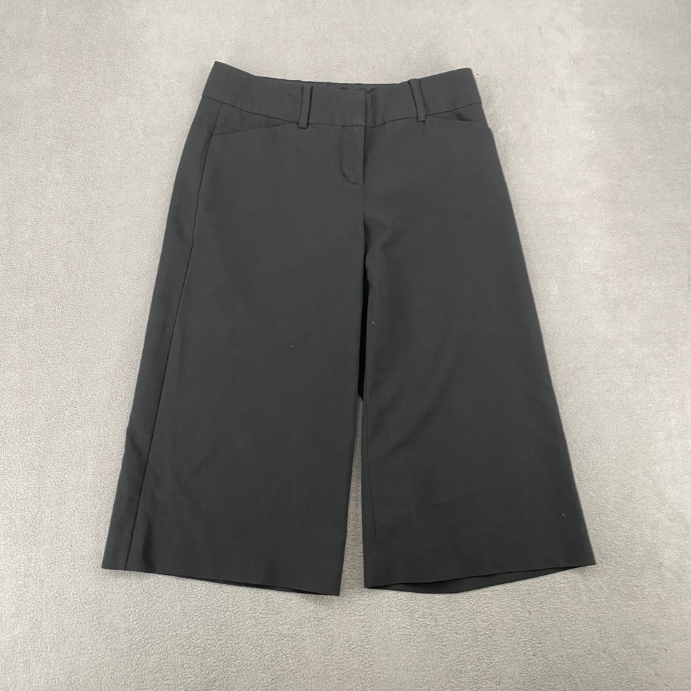 Express Design Studio Editor Black Wide Leg Gaucho Pants Size 4 Cropped Trousers